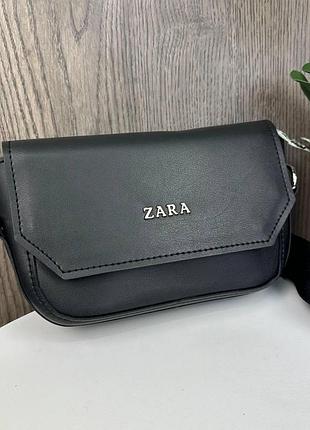 Жіноча міні сумочка клатч на плече стиль zara чорна