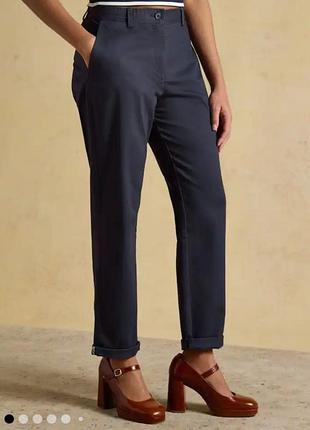 Стильные брендовые брюки joules, u916, актуальный цвет navy, хлопок+модал
