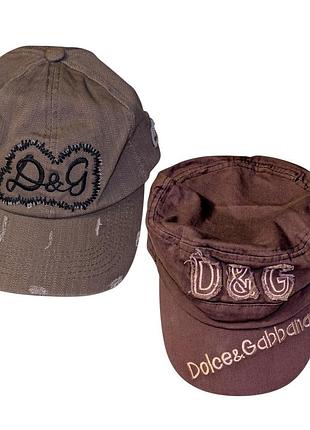 Кепка d&amp;g dolce &amp; gabbana коричневая немка кепи made in italy