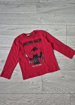 Дитяча кофта, лонгслів united colors of benetton новорічний