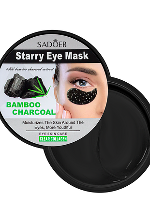 Патчи для кожи вокруг глаз увлажняющие sadoer bamboo charcoal starry eye mask sd93981