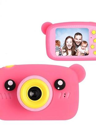 Детский фотоаппарат мишка teddy gm-24 розовый