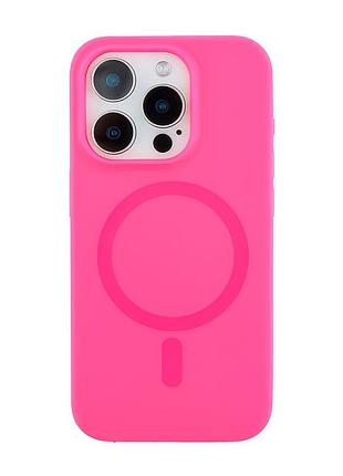 Чохол-накладка bizon silicone case (magsafe) для iphone 16 (6.1) hot pink