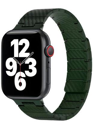 Ремінець wiwu carbon fiber pattern magnetic watch band 40/41/42mm (wi-wb009) green