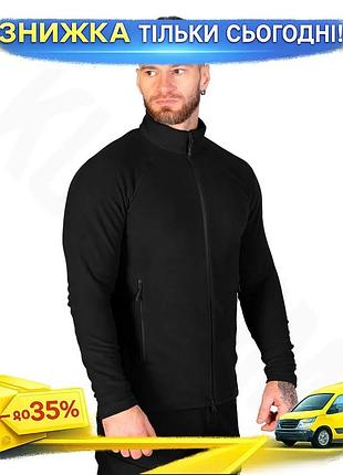 Ku флисовая кофта camotec universal fit черная m для активного отдыха и туризма утепленная кофта uni2l_k