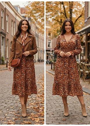 Платье длинное красивое коричневое shein