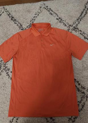 Оранжевая мужская футболка поло nike golf dri-fit