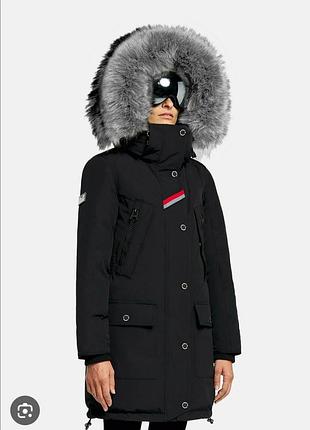 Пуховик jack1t длинный черный парка женский m