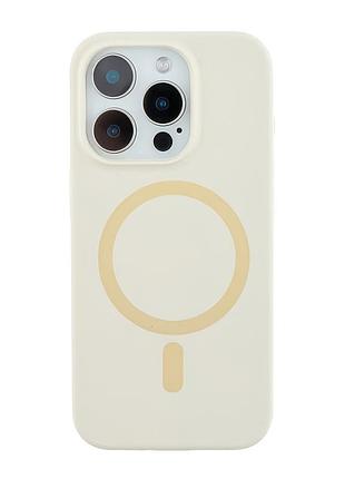 Чохол-накладка bizon silicone case (magsafe) для iphone 15 pro (6.1) antique white