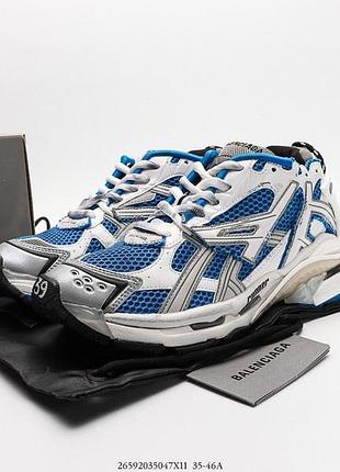 Кросівки balenciaga runner b and w blue