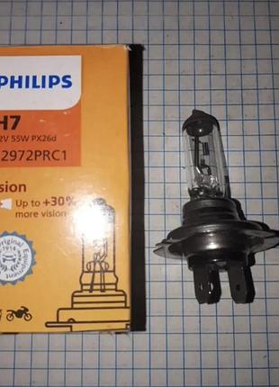 Лампа автомобильная h7 12v + 30% 55w philips