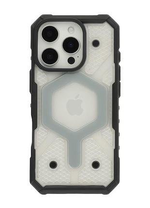 Чехол-накладка bizon armor (magsafe) для iphone 15 pro max (6.7") transparent grey