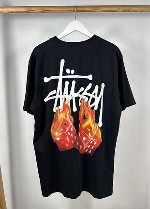 Stussy fire big logo футболка з ефектним дизайном