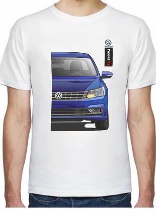Футболка чоловіча avtolife з принтом volkswagen passat b7 fr 3071077 xs біла