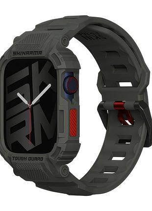 Ремінець з накладкою skinarma mecha strap+case apple watch 44mm/45mm green