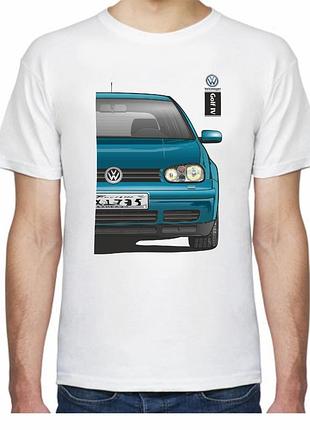 Футболка мужская avtolife с принтом volkswagen golf iv f 405704 xxxl белая