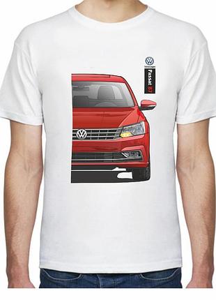 Футболка чоловіча avtolife з принтом volkswagen passat b7 f 4057077 xxxl біла