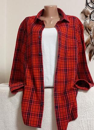 Рубашка хлопковая в клетку красная scotch &amp; soda m/l/xl