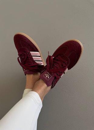 Adidas samba 
burgundy pony 7
