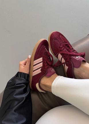 Adidas samba 
burgundy pony 8
