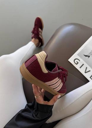 Adidas samba 
burgundy pony 5
