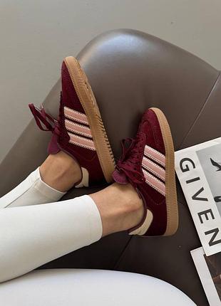 Adidas samba 
burgundy pony 2