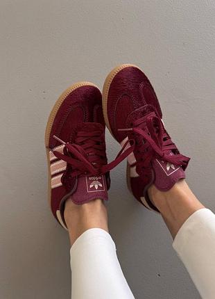 Adidas samba 
burgundy pony 6