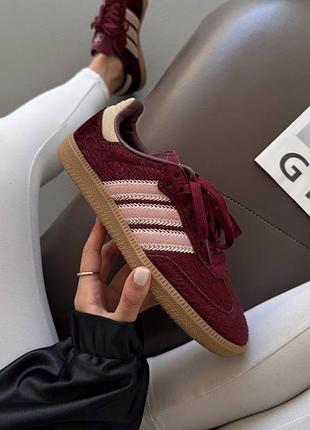 Adidas samba 
burgundy pony