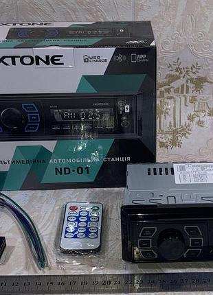 Магнітофон автомобільний автомагнітола nextone nd-01 fm usb+usb для заряджання sd aux mp3 wma bluetooth синя підсв. ewaylink