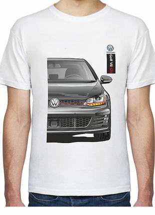 Футболка чоловіча avtolife з принтом volkswagen golf vii gti f 105207 m біла