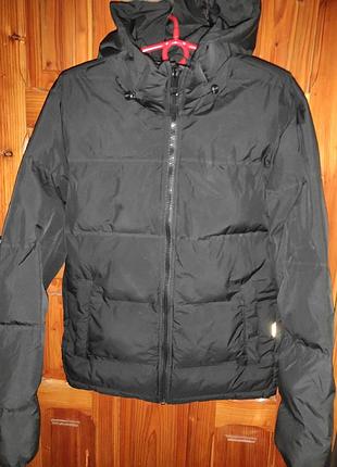 Стильный фирменный черный мужской пуховик jack &amp; jones s-m