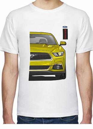 Футболка чоловіча avtolife з принтом ford mustang f 115162 m біла