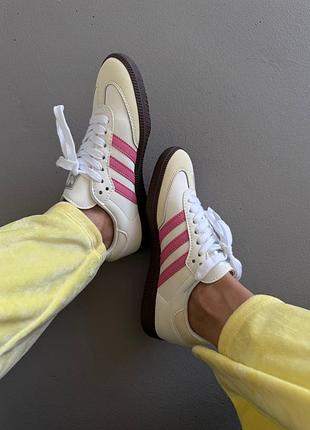 Adidas samba white / fuchsia 8