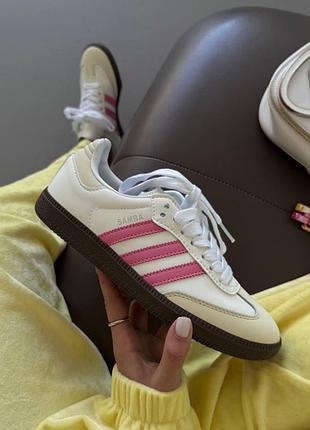 Adidas samba white / fuchsia