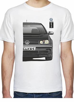 Футболка мужская avtolife с принтом volkswagen golf iv f 205304 m белая