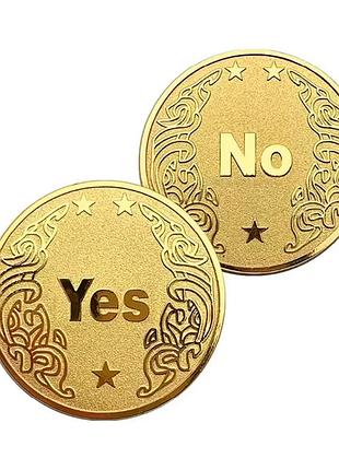 Сувенирная монета принятия решений yes/no 3801 (золотая)