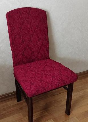 Жаккардовые чехлы на стуле 5