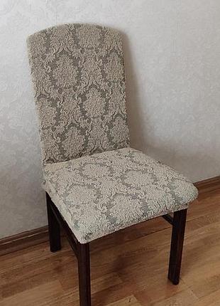 Жаккардовые чехлы на стуле 3