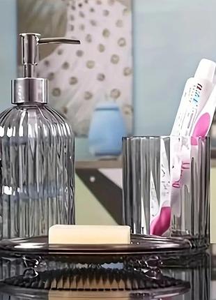 Набор для ванной комнаты glass из 3-х предметов стекло