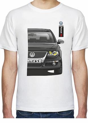 Футболка чоловіча avtolife з принтом volkswagen passat b6 fr 207706 xxxl біла