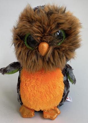 Мягкая игрушка сова глазастик ty beanie boos midnight хэллоуин