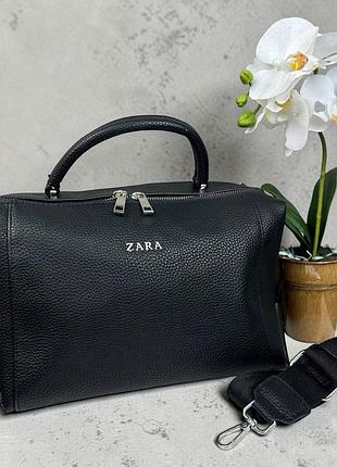 Якісна жіноча сумка стиль зара, класична сумка zara чорна
