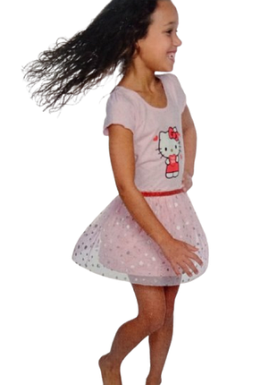 Платье для девочки с фатином hello kitty, рост 98-104, 3-4 года
