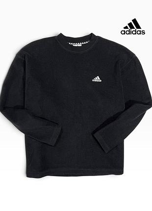 Мужская винтажная флиска adidas размер m свободная флисовая кофта черная адидас на флисе vintage широкая мужской свитшот лонгслив толстовка лонг м