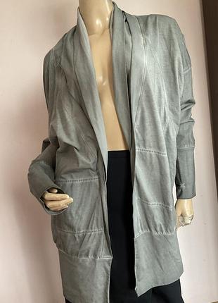 Удлиненный серый хлопковый кардиган/44/ brend greatlooks