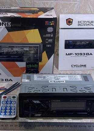 Магнитофон автомобильный автомагнитола cyclone mp-1093 ba fm usb+usb для зарядки 2.1a microsd aux mp3 wma bt