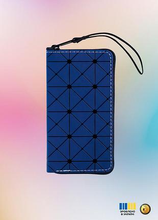 Чехол-кошелек statuscase из экокожи для телефона doogee blade 10 pro (ромб синий)