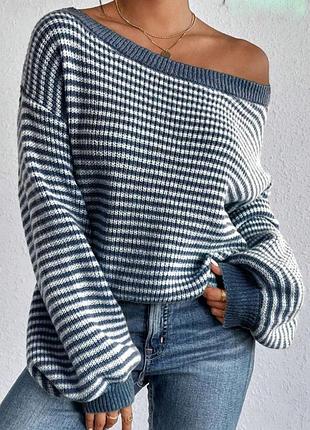 Свитер р. 2xl shein в полоску с интересными рукавами