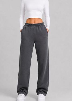 Спортивные штаны женские однотонные, цвет серый, 257r650