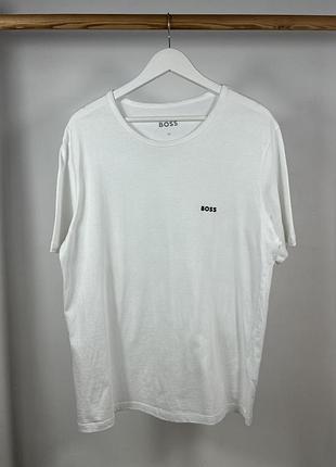 Boss white rn 3p classic logo білосніжна футболка оригінал